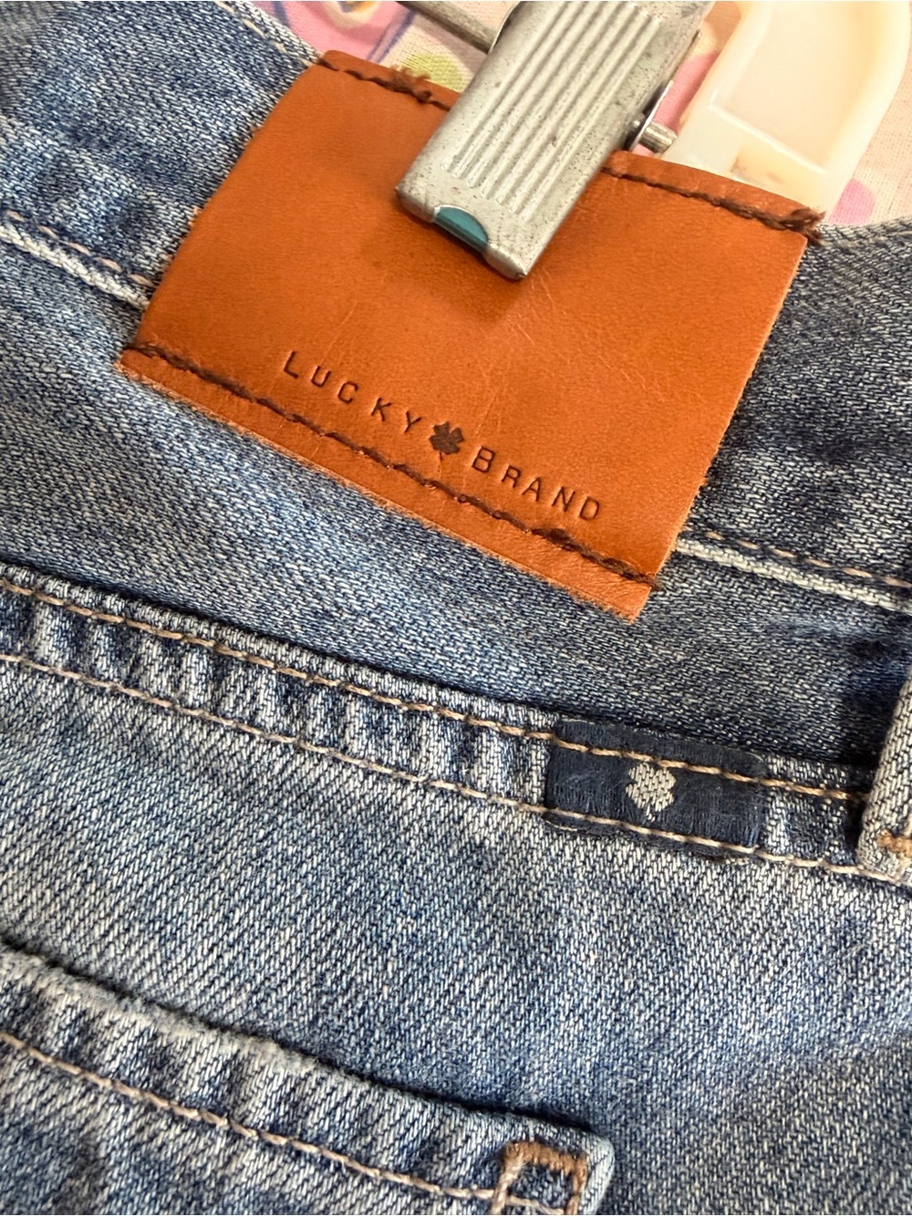 Lucky Brand Light Blue Distressed Straight Leg Jeans - Picture 6 of 7